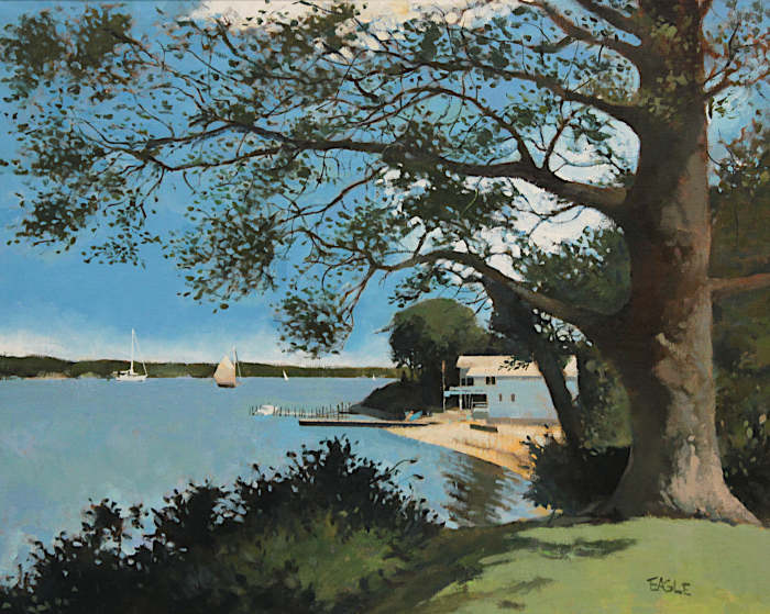 E. Mike Eagle, "Niantic River Looking South", acrylic, $1,200