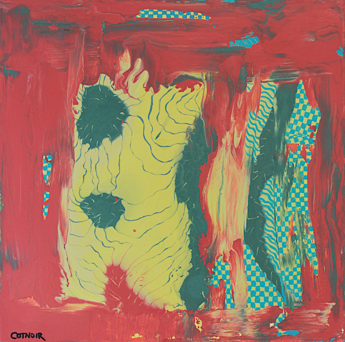 C. Rosemary Cotnoir, "Red Meets Yellow", acrylic, $700