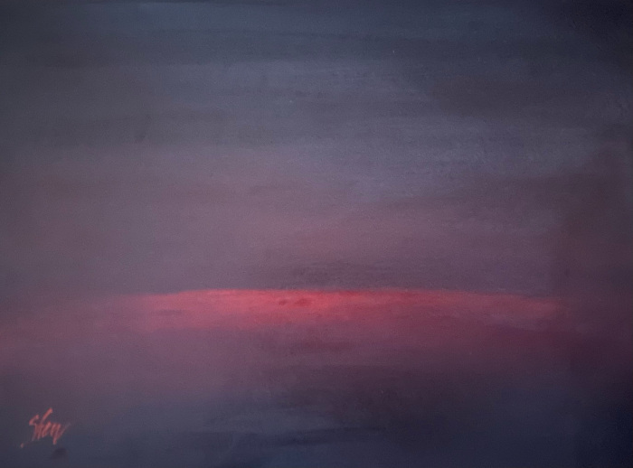 S. Susan Shaw, "Red Flash", watercolor, $800
