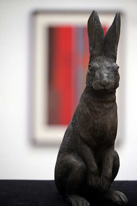V. Susan Van Winkle, "Hare Raising", cold cast bronze, $785