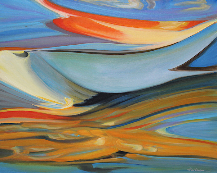 S. Tom Swimm, "Serene Snowfall", oil, $2,200