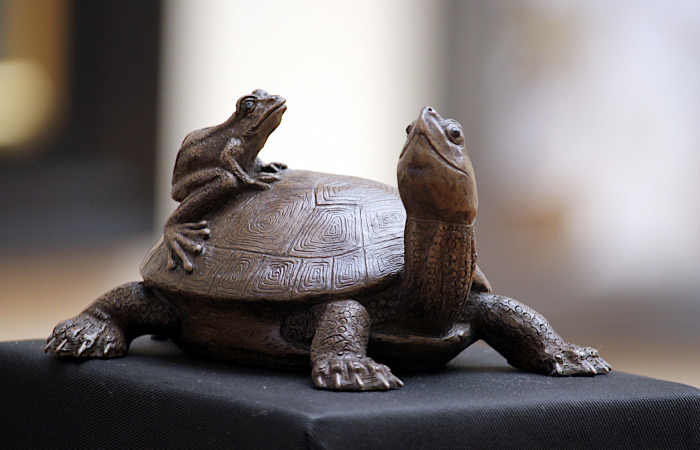 V. Susan Van Winkle, "Turtle Express", cold cast bronze, $385