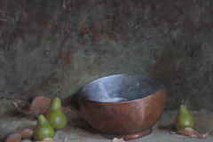S. Mathew F. Schwager, "Copper Bowl with Leaves", oil, $2,800