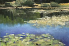S. Patricia Shoemaker, "Water Lillies on Bishops Pond", pastel, $600