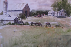 T. Beverly Tinklenberg, "A Day on the Farm", watercolor, $325