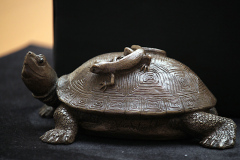 V. Susan Van Winkle, "What's Newt With You?", cold cast bronze, $385