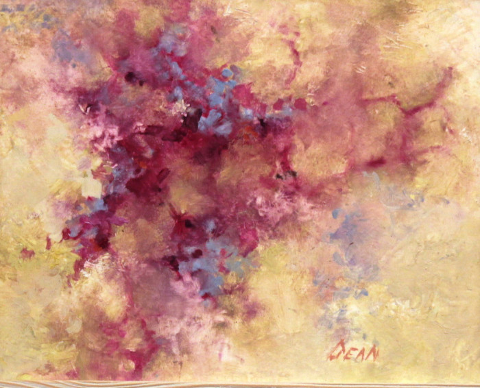 Dean, Margaret B., "Abstract with Magenta and Gold", oil, $350