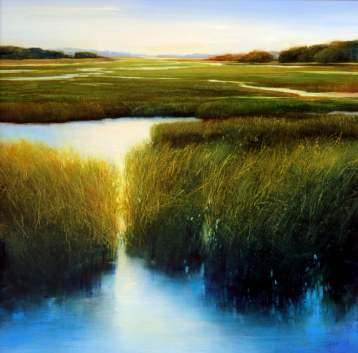 Robertson, Janine, "Marsh Grass with Reflections", oil, $2400