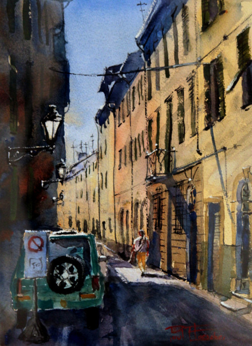 Loescher, Paul, "Walking Home", watercolor, $550