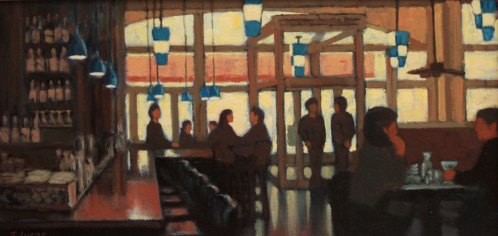 Lucas, Sarah Stifler, "Welcome to Max's", oil, $1900