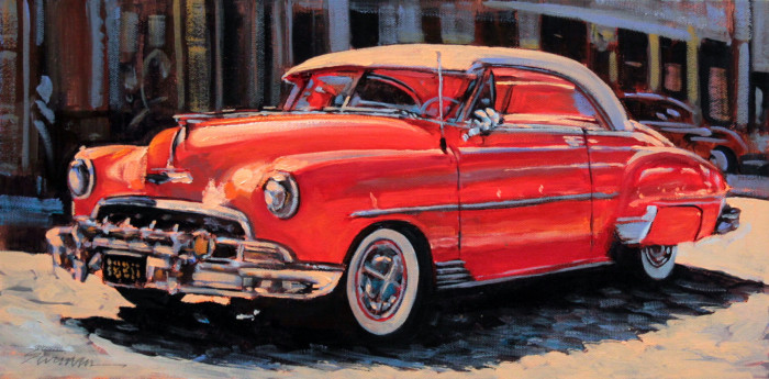 Swimm, Tom, "Red Chevy", oil, $1800