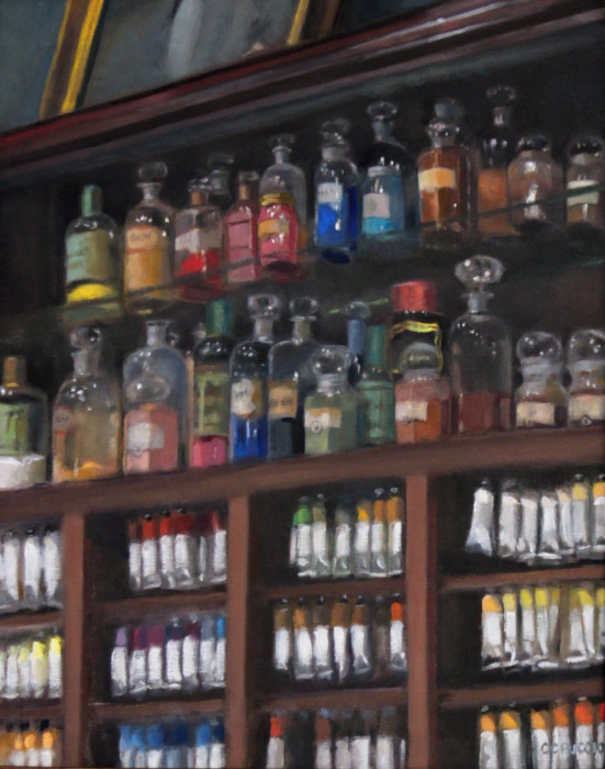 Puccio, Catherine, "Artists Apothecary", oil, $1250