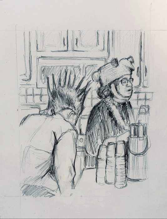 Centrella, Michael, "Party Hats", graphite, $425