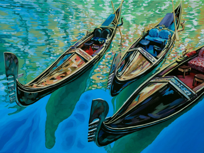 Belyayeva, Dina, "Gondoliers on Break", acrylic, $800