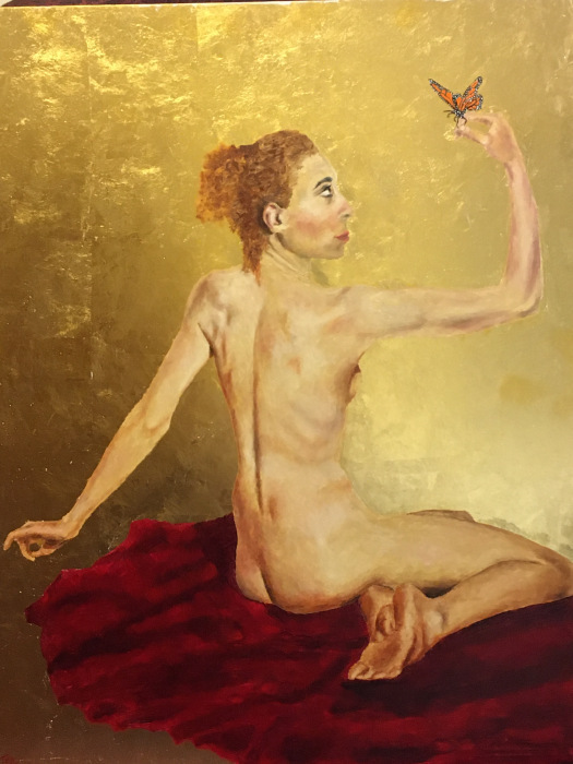 Gernard, Ted, "Monarch", oil/gold leaf, $600