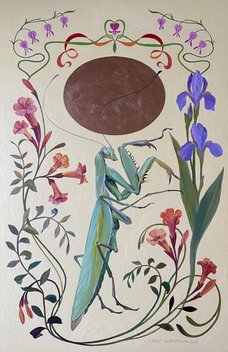 VanDerMaelen, Emily, "Praying Mantis' Garden", oil, $2800