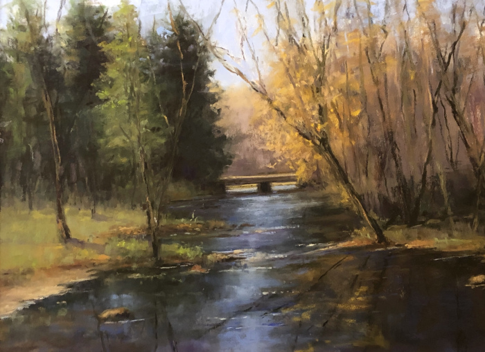 Schirmeier, Beverley A., "Spring Chatfield Hollow", pastel, $725