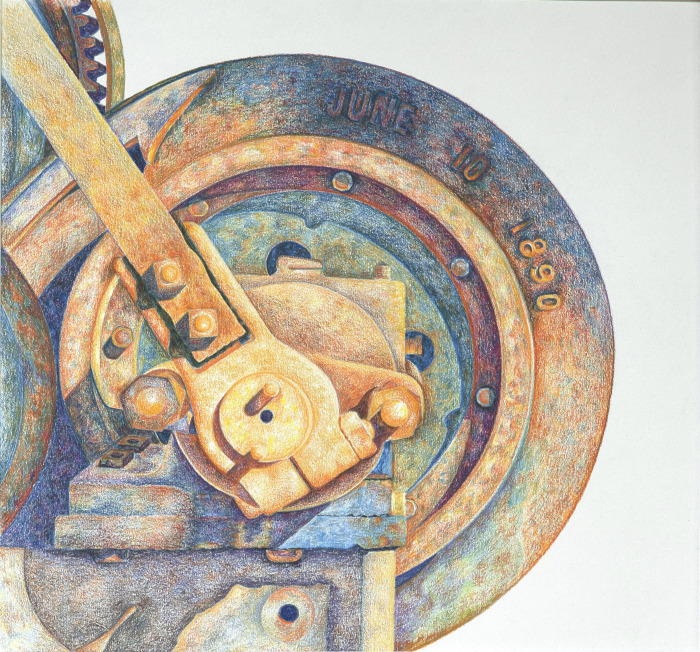 Suponski, Gene, "Graphite Hoist", color pencil, $450
