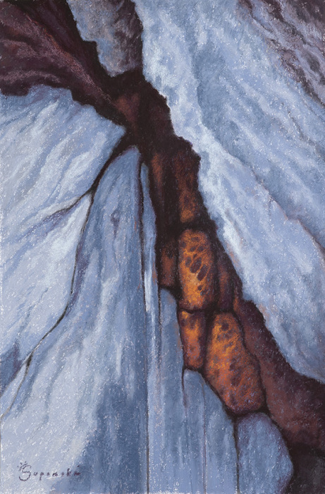 Suponski, Karen, "Fissure #5", pastel, $900