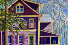 Bingham, Lucretia , "Purple House", oil, $350