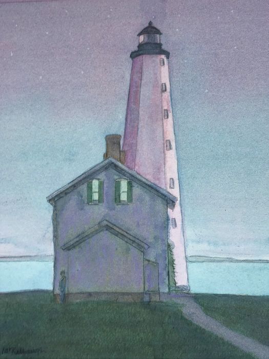 KelbaughPatFirstLightNewLondonHarborwatercolor