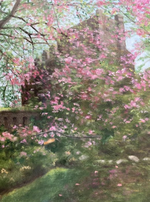 Phyllis Bevington, "The Castle in Spring", oil, 9x12, $400