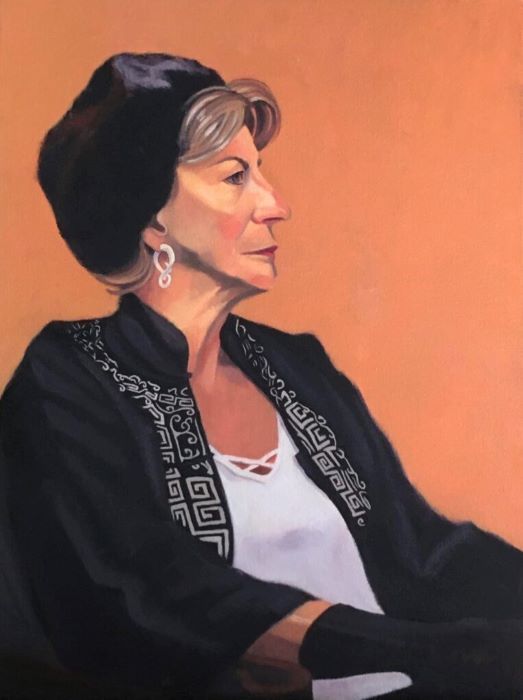 Diane Chandler, "Gail (Orange & Black)", oil, 24x18, $700