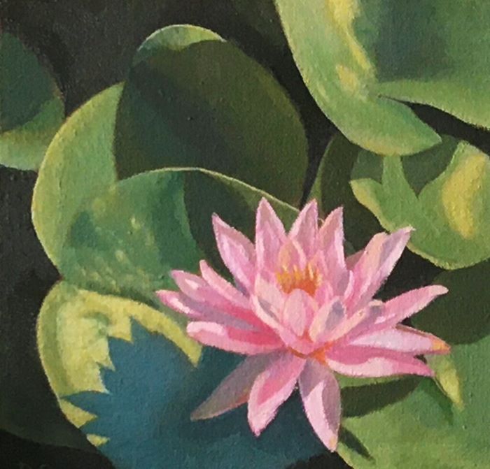 Diane Chandler, "Lily Pads", oil, 6x6, $160
