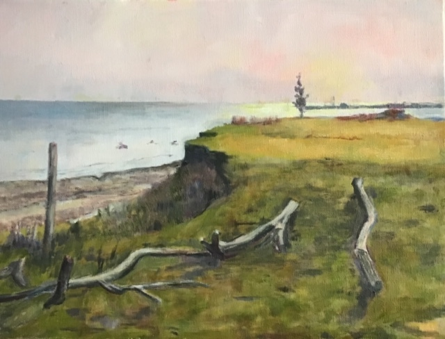 Maura Cochran, "Griswold Point at Dusk", oil, 12x16, $900