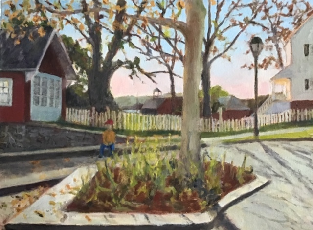 Maura Cochran, "The Day Biden Won-Foot of Main Essex", oil, 12x16, $900