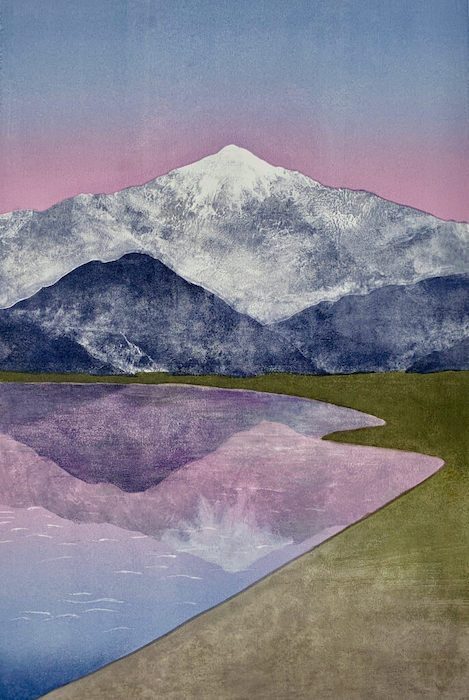 Kathleen DeMeo, "Rosy Reflection", monotype/mixed media, 33x25, $1,100