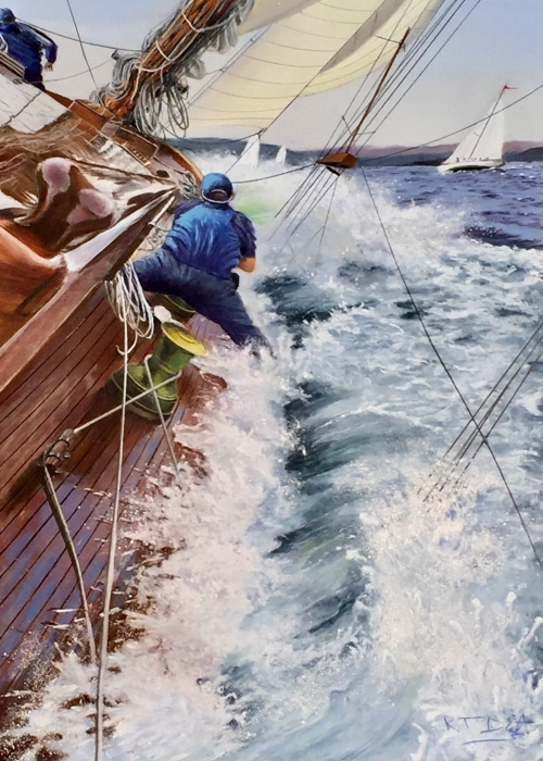 Robert Dietz, "In It To Win It", pastel, 30x24, $1,800