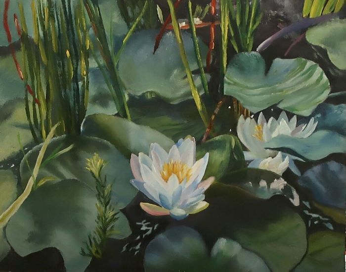 Carol Frieswick, "Lily Pond", oil, 11x14, $300