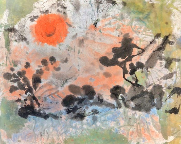 Catherine Mansell, "Winter Solstice", mixed media/encaustic, 9.5x11.5, $420