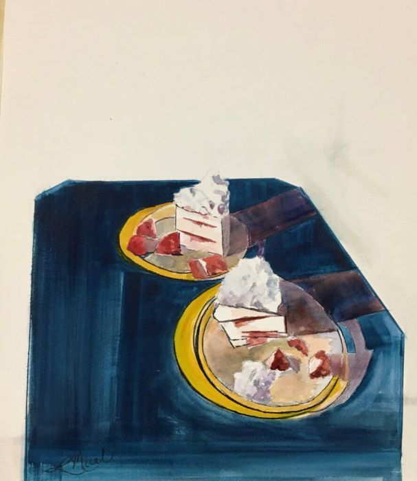 Lisa Miceli, "Angel Food", watercolor, 15x14, $700