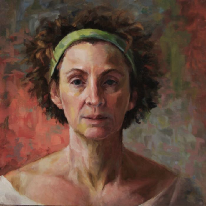 Patrice Petricone, "Covid Portrait", oil, 12x12, $1,000