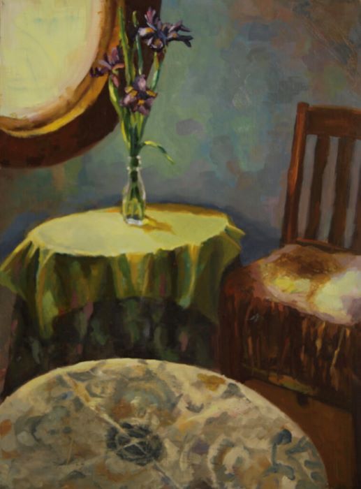 Patrice Petricone, "Interior with Iris", oil, 12x18, $1,000