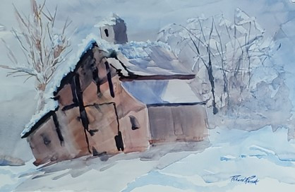 Richard Raicik, "Still Standing", watercolor, 16x24, $675