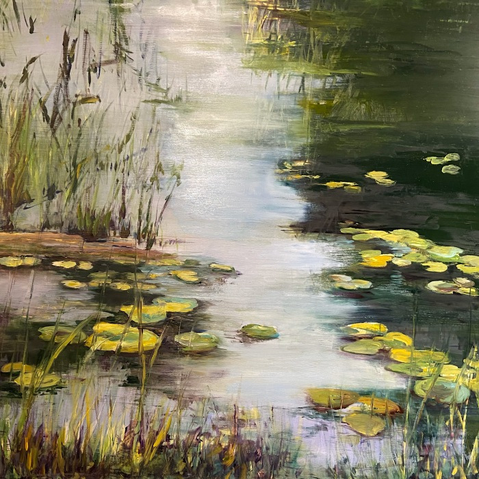 Barbara Rossitto, "Tranquility", oil/aluminum, 30x30, $1,800