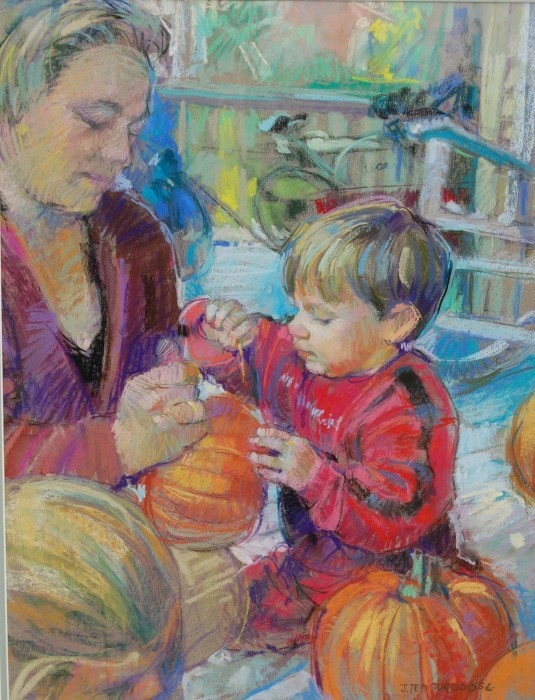 Jessica Turgoose, "My First Pumpkin", pastel, 24x30, $850