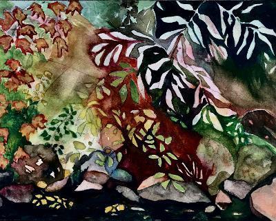 Claudia Van Nes, "Autumn Creek", watercolor, 9x12, $350