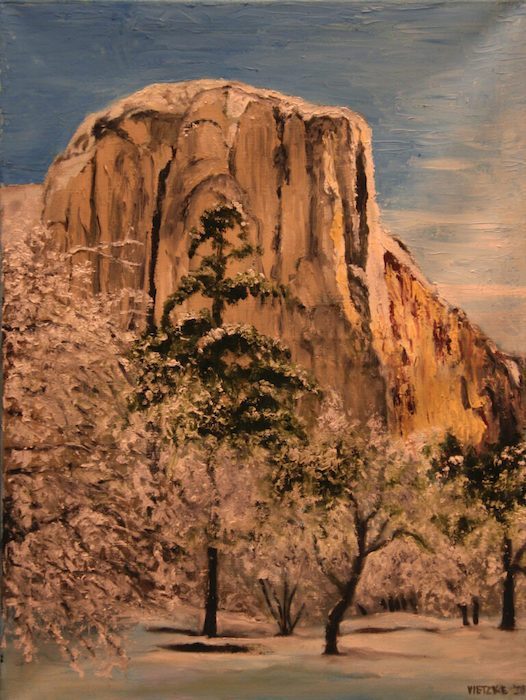 Wesley M Vietzke, "El Capitan after the snow", oil, 18x24, $500