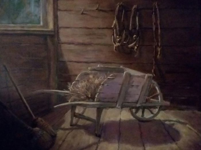 Lynn Wrona, "The Tack Room", oil, 16x20, $925