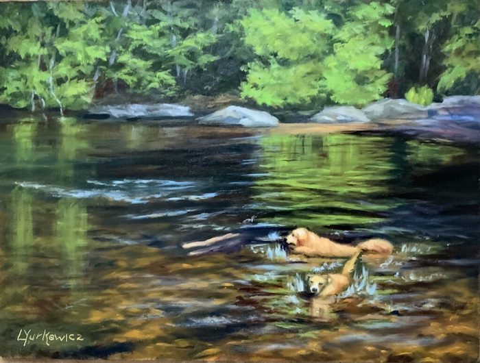 Lorraine Yurkewicz, "Summer Swim", oil, 12x16, $675