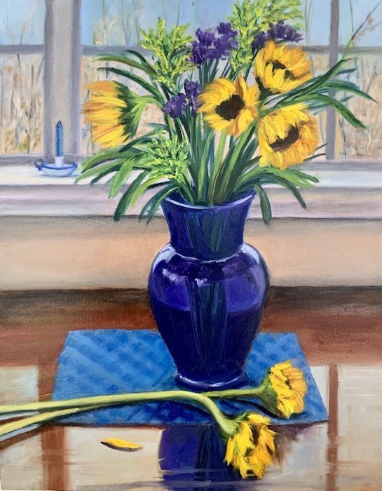 Lorraine Yurkewicz, "Yellow and Blue", oil, 14x18, $850