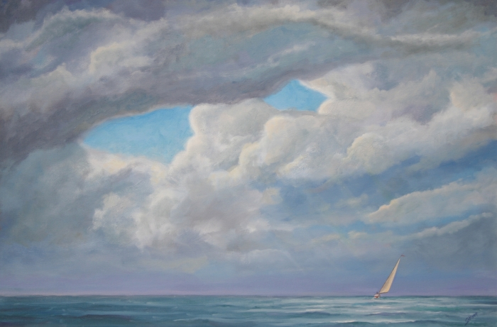 William Seekamp, "Breaking Through", oil, 26.5x38, $1,200