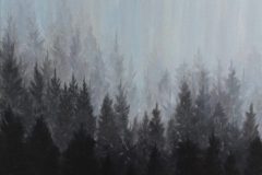 Pamela Carlson, "Pines in Mist", acrylic, 30 x 30, $900