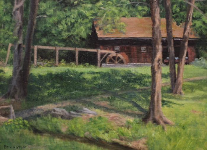 Phyllis Bevington, "Johnsonville Mill", oil, 9x12, $450
