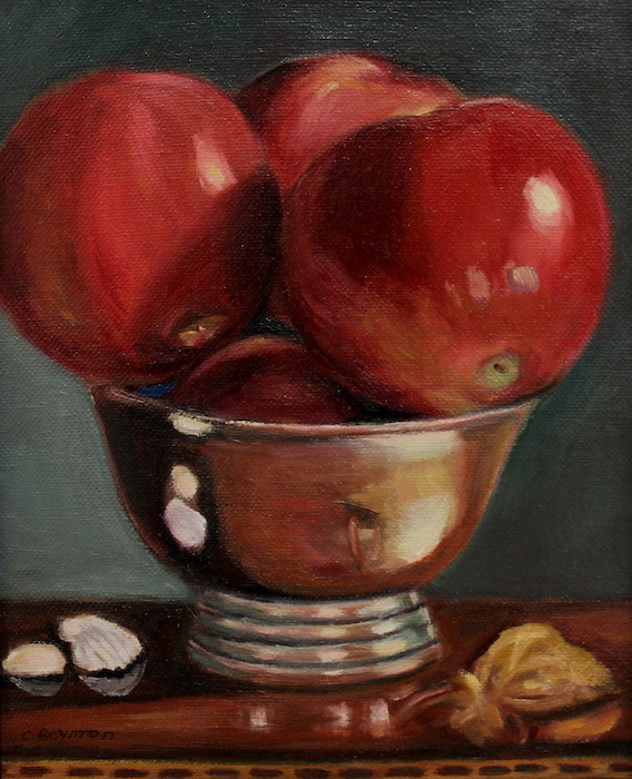 Carol Boynton, "Apples", oil, 8x10, $1,500