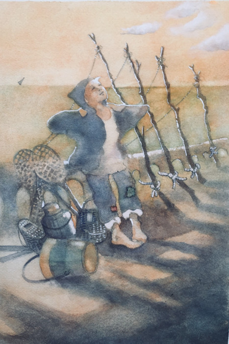 Kay Brigante, "Entrepeneur", watercolor, 9x13, $350. SOLD